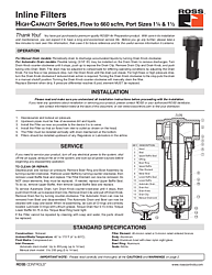 Filters High-Capacity Series  Ports 1-1/4 & 1-1/2; Flow to 660 scfm