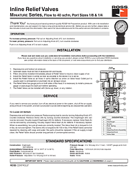 Relief Valves Miniature Series