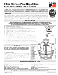 Remote Pilot Piston Regulators High-Capacity Series; Flow to 850 scfm