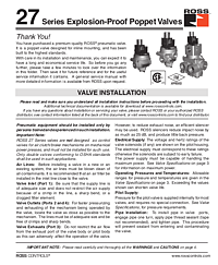 27 Series Explosion-Proof Poppet Valves