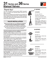 Válvulas manuales Serie 31 y Serie 36