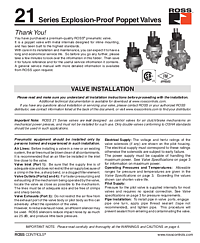 21 Series Explosion-Proof Poppet Valves