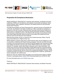 Proposition-65 Declaration