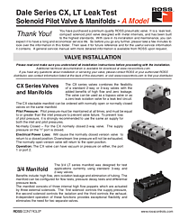 Dale CX, LT Series Valve & Manifolds - A Model