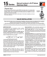 Instrucciones de instalación de válvulas de acero inoxidable serie 15