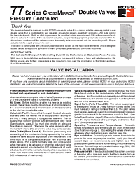 77 Series Air Pilot Valves Installation Instructions 