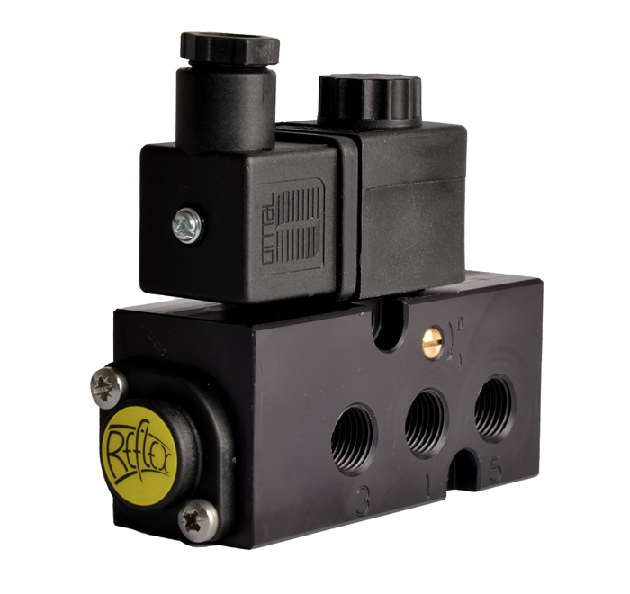 Reflex - 1/4", BSP/NPT, Namur Mount, 3/2 or 5/2, Internal Pilot, Single Solenoid
