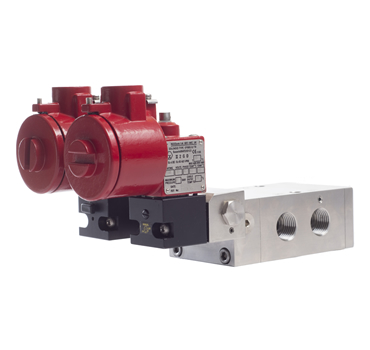 The Redundant solenoid system can be fitted to any of Pneumatrol’ s standard 3/2 or 5/2 control valves which utilise the CNOMO solenoid interface