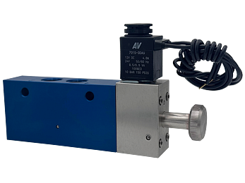 H20 5/2 Single Solenoid Valves - Push-Turn-Lock Manual Override