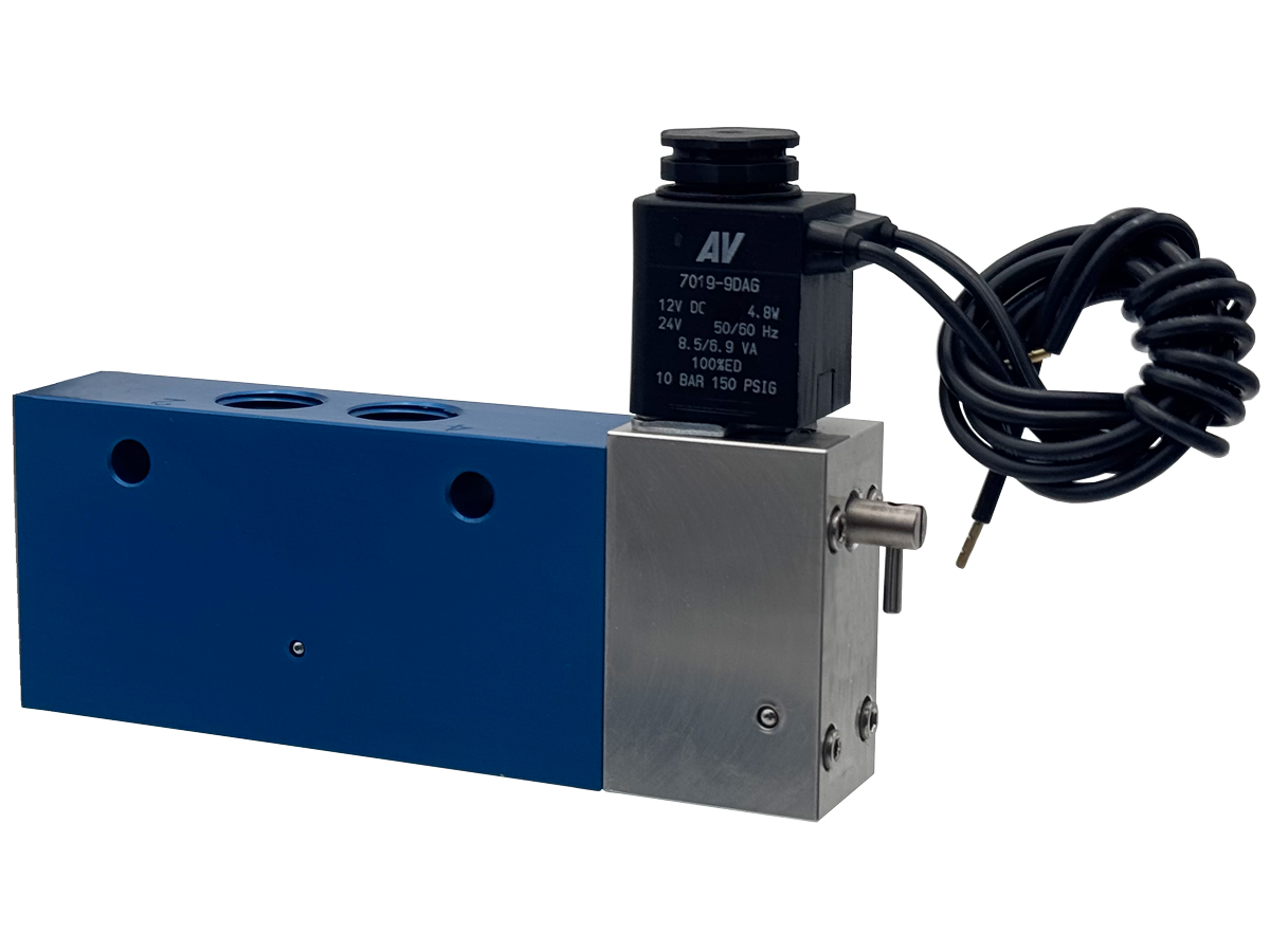H20 5/2 Single Solenoid Valves - Turn-Lock Manual Override