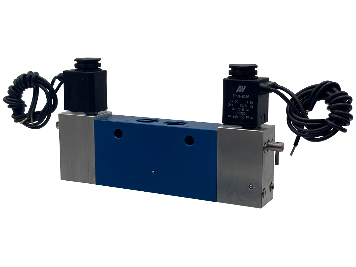 H20 5/2 Double Solenoid Valves - Turn-Lock Manual Override