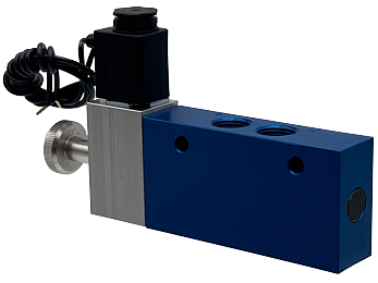 H20 5/2 Single Solenoid Valves - Push-Turn-Lock Manual Override