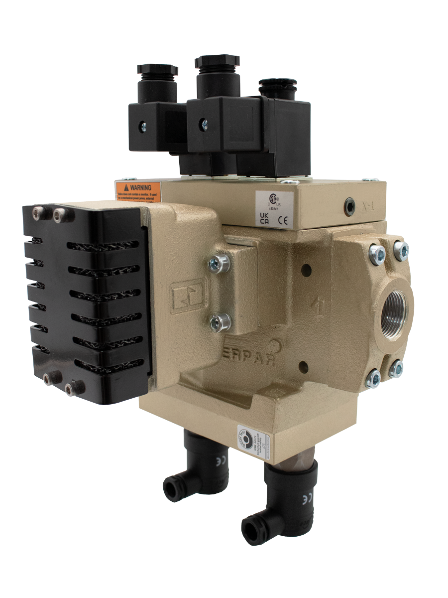 Double Valves with Pressure Switches, Ports 3/8 to 1-1/2